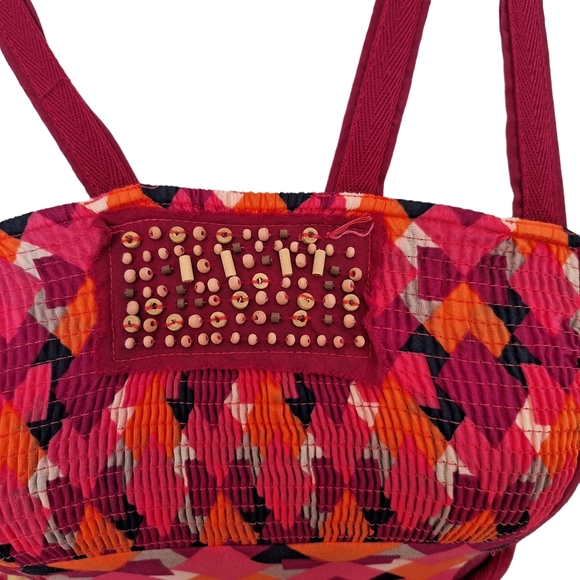 Free People Fun Boho Smocked Beaded Tie Back Pink Cotton Sleeveless Tunic Top 2 - Picture 3 of 9